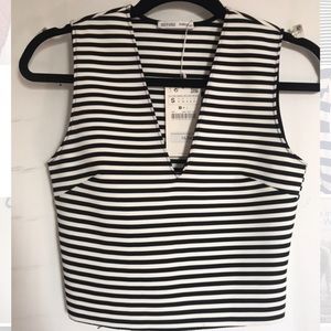Black & White Sleeveless Top